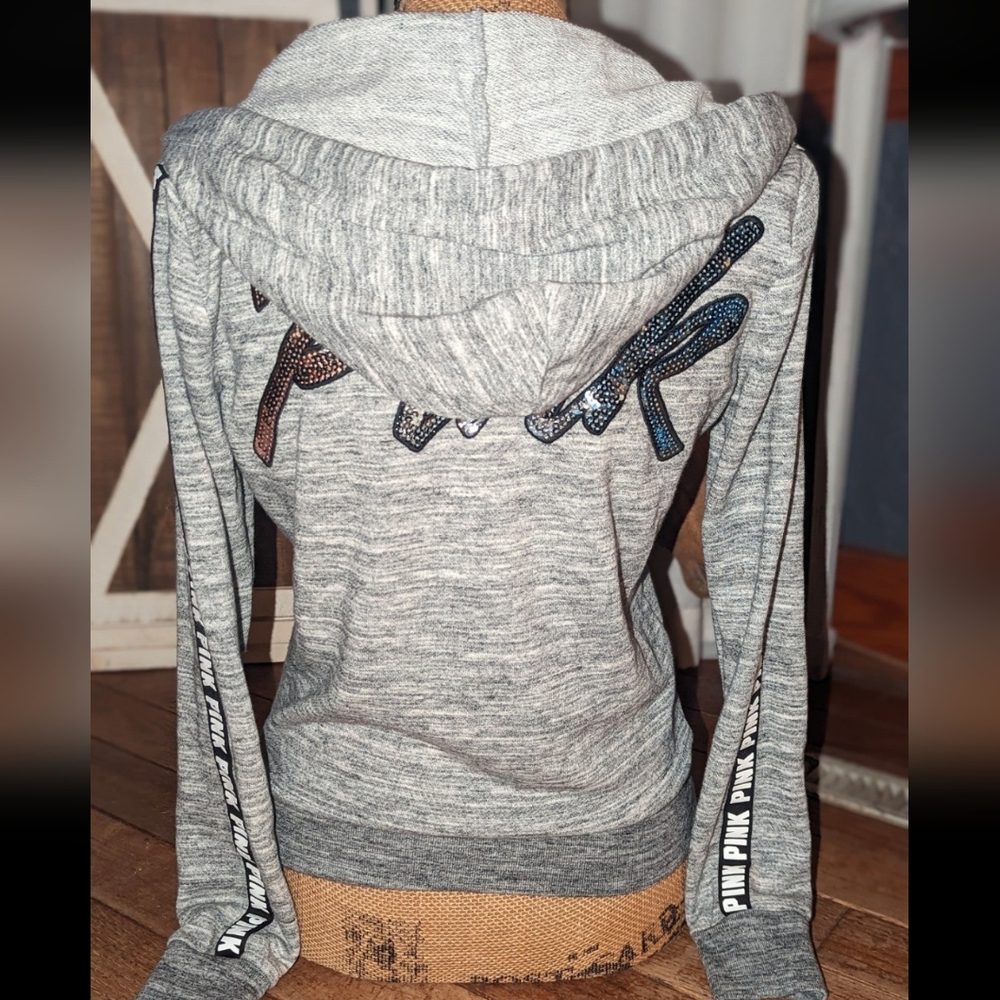 VS PINK Limited Edition Full Zip Bling Hoodie